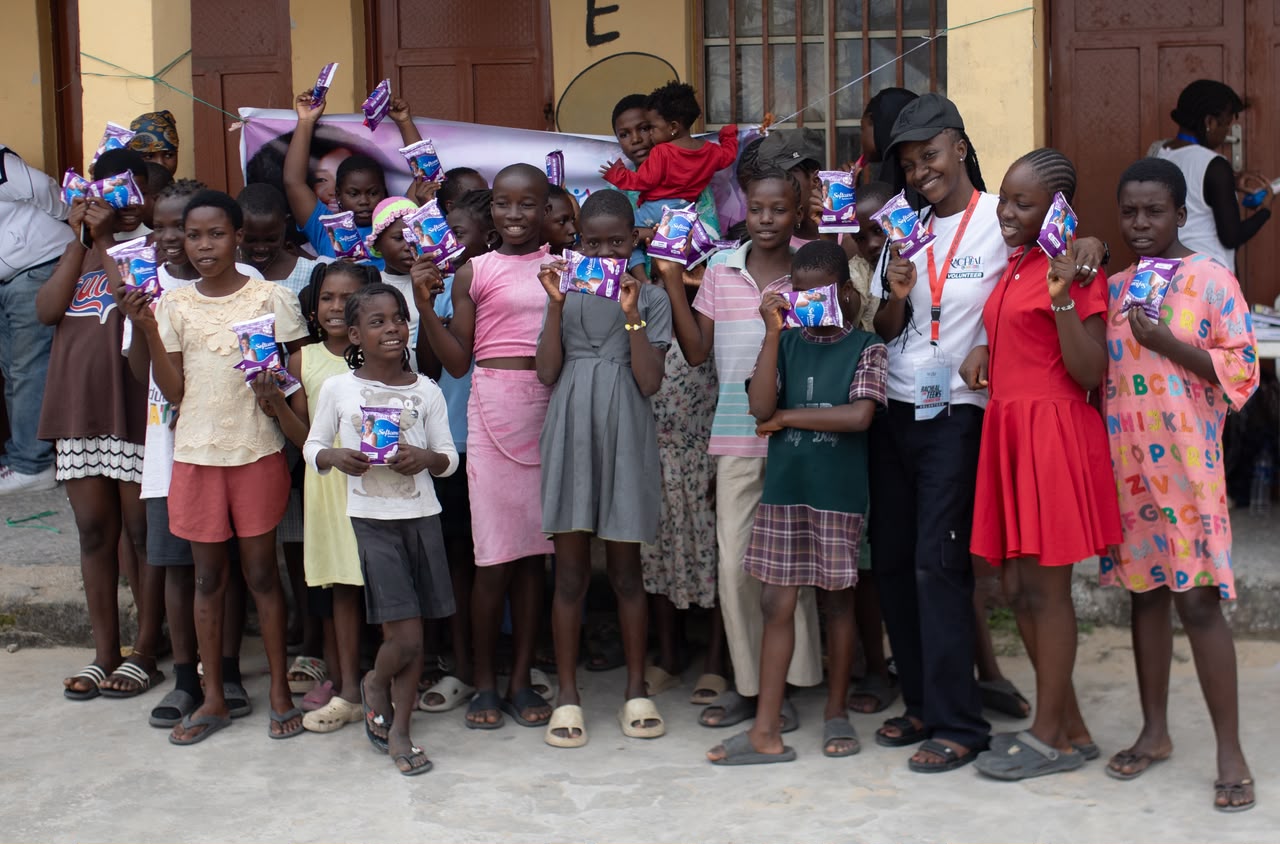 Teenagers gathered at the 2026 Awoyaya community outreach
