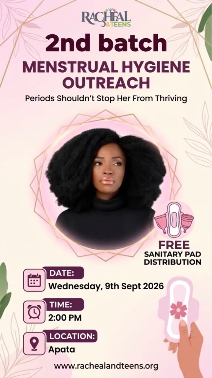 Flyer for the menstrual hygiene outreach in Apa, Ibadan