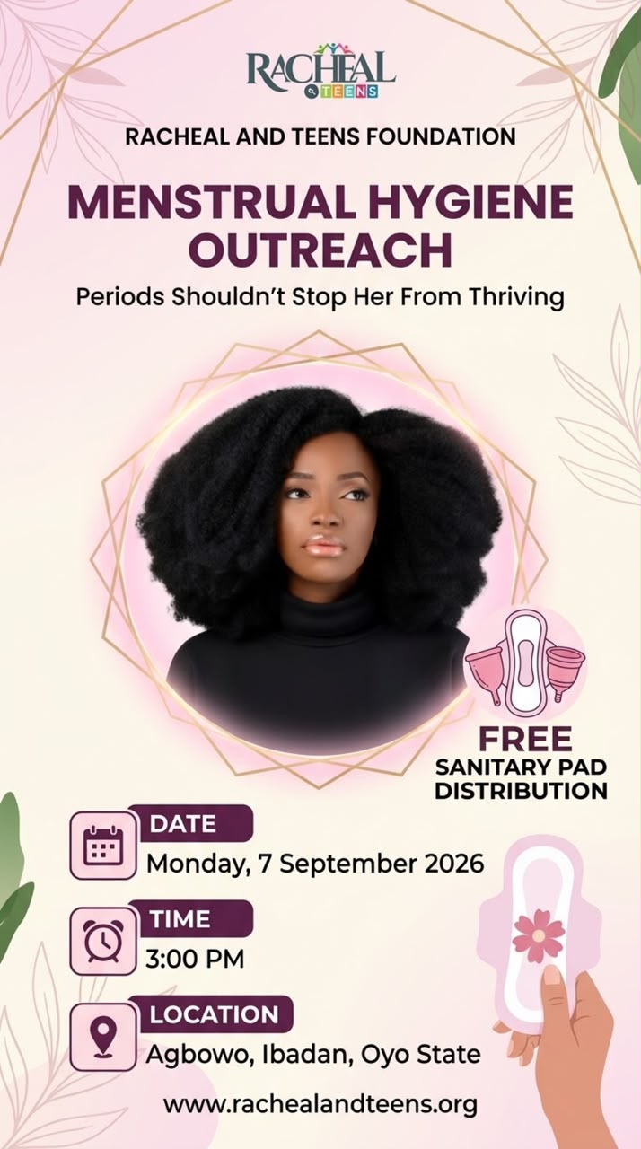 Menstrual Hygiene Outreach flyer for the programme in Agbowo, Ibadan